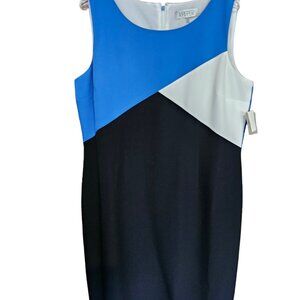 Macy's Kasper Brand Navy/White/Black Block Dress